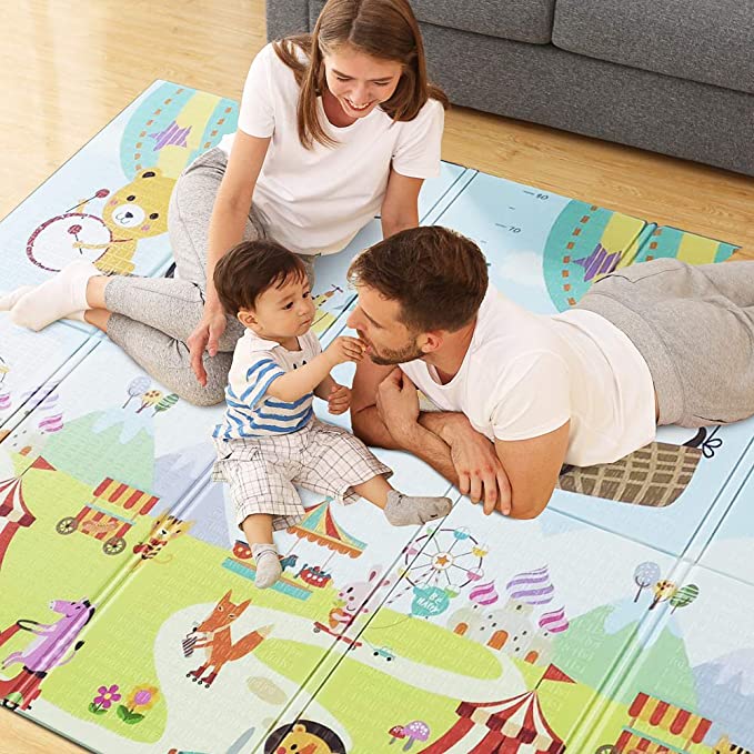 Photo 1 of NuoPeng Foldable Baby Play Mat Crawling Mat Kids Folding Mat Large XPE Foam Portable Lightweight Waterproof Double Side Indoor or Outdoor Using Non Toxic for Babies, Infants, Toddlers
