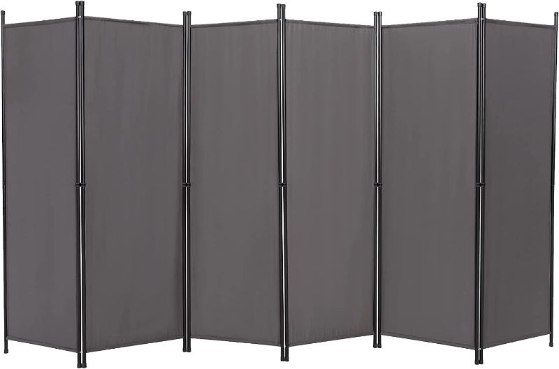 Photo 1 of 6-Panel Indoor Room Divider, Screen Movable Room Screen Separator Wall Protective Privacy Furniture Indoor Bedroom (Grey)