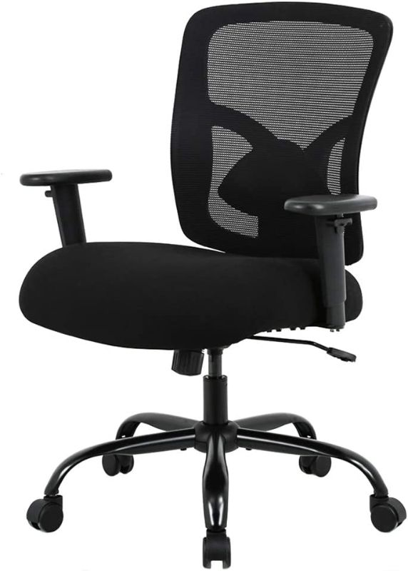 Photo 1 of BestOffice Big and Tall 400lb Office Chair Desk Ergonomic Executive Rolling Swive Adjustable Arms Mesh Back Computer Task Stool with Lumbar Support Fo