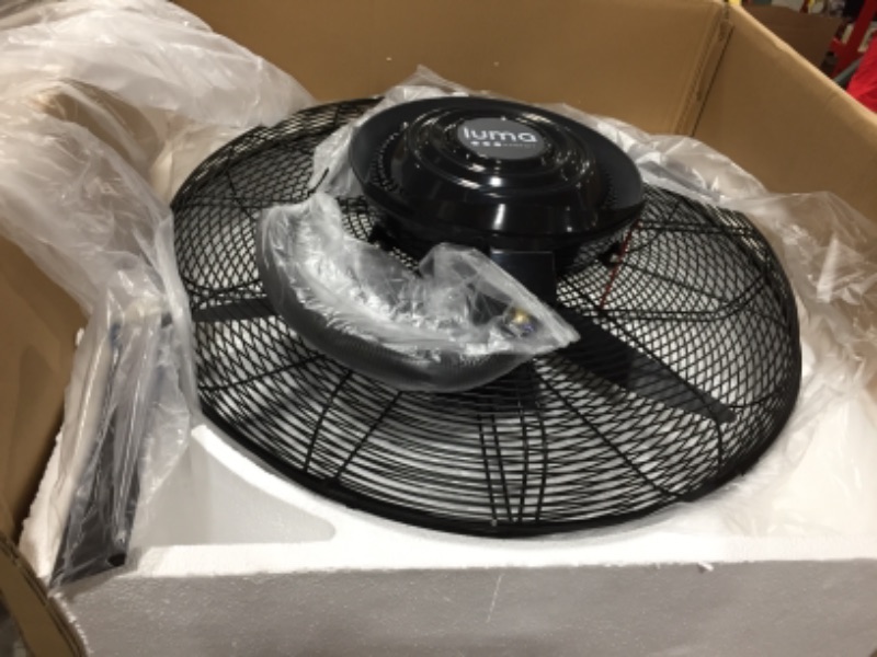 Photo 3 of BOX 1 OF 3 Luma Comfort MF26B High Power Misting Fan – All Metal 26” with 1000 Sq Ft Cooling & 5 Gal Tank
