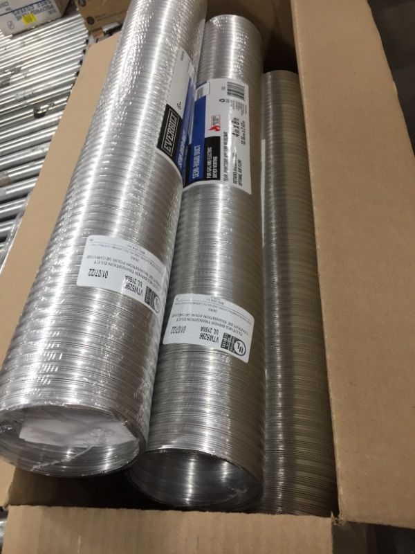 Photo 2 of 4 in. x 8 ft. Heavy-Duty Semi-Rigid Aluminum Duct 6 pack
