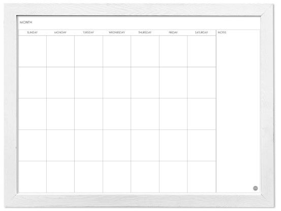 Photo 1 of 30X40 MAGNETIC DRY ERASE CALENDAR- WHITEWASH WOOD FRAME
