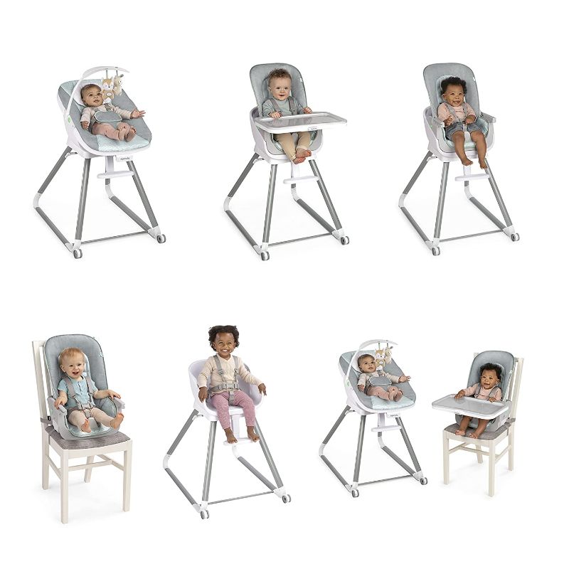 Photo 1 of Ingenuity Beanstalk Baby to Big Kid 6 in 1 High Chair Converts from Infant Dining Booster Seat & More, Newborn to 5 Yrs, Ray, Gray
