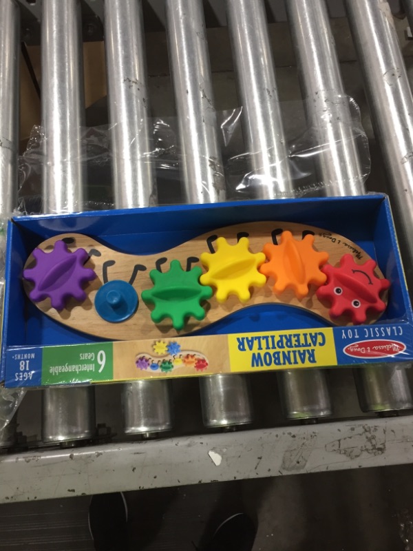 Photo 2 of Melissa & Doug Rainbow Caterpillar Gear Toy With 6 Interchangeable Gears
