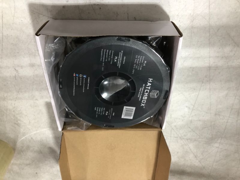 Photo 2 of HATCHBOX 3D PLA-1KG1.75-BLK PLA 3D Printer Filament, Dimensional Accuracy +/- 0.05 Mm, 1 Kg Spool, 1.75 Mm, Black
