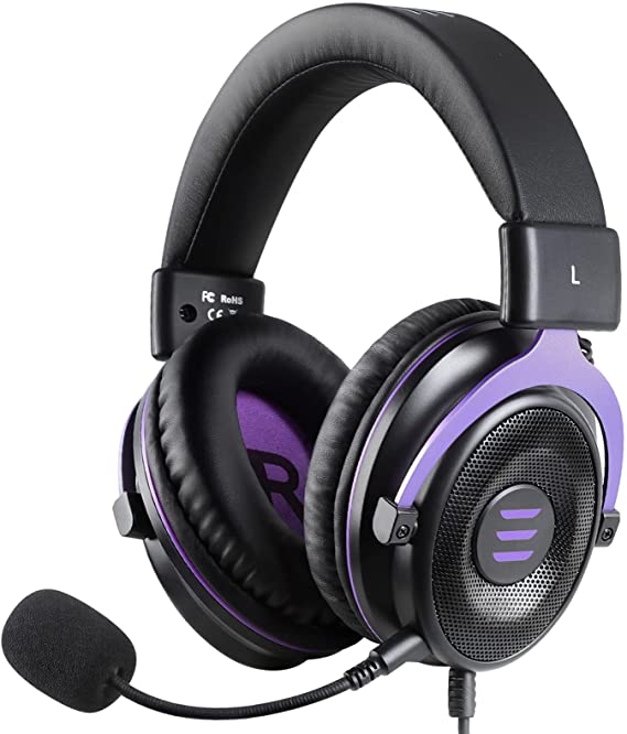 Photo 1 of EKSA E900 Gaming Headset with Microphone - PC Headset with Detachable Noise Canceling Mic - Wired Headphones Stereo Sound Comfortable - Gaming Headphones for PC, PS4/PS5, Xbox One, Computer, School
