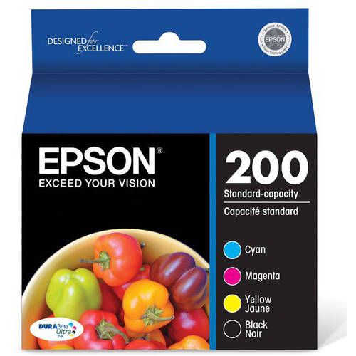 Photo 1 of Epson DURABrite Ultra 200 Original Ink Cartridge - Combo Pack - Cyan, Magenta, Yellow, Black - Inkjet - 175 Pages Black, 165 Pages Cyan, 165 Pages Mag