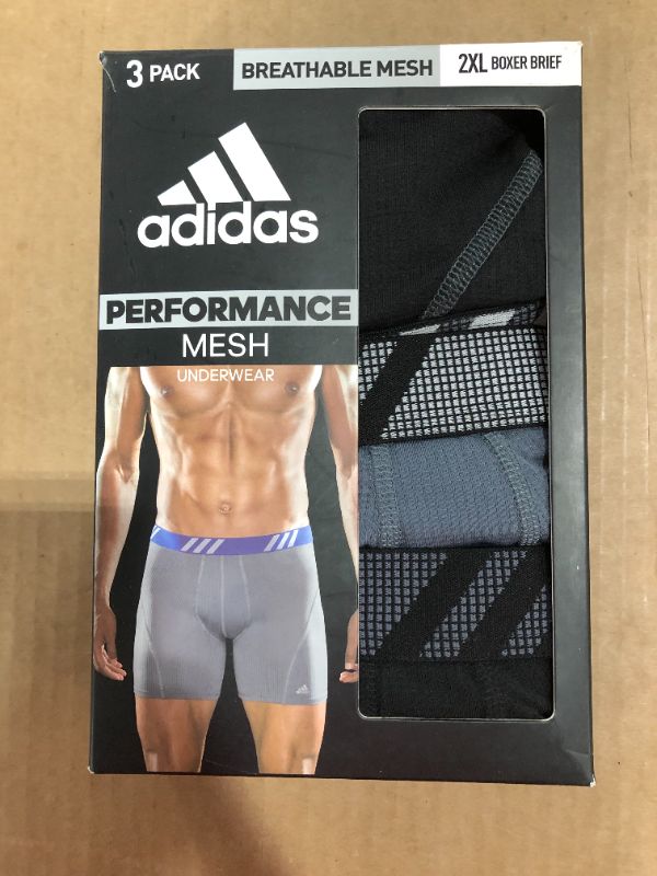 Photo 2 of adidas Men's Sport Performance Mesh Boxer Brief Underwear (3-Pack) 2 XL