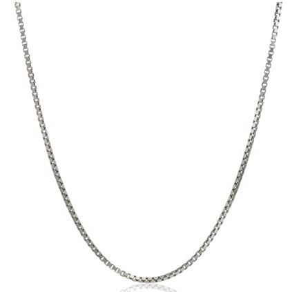 Photo 1 of Amazon Collection Sterling Silver Italian Diamond Cut Box Chain Necklace