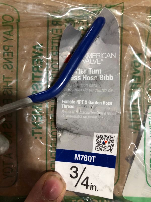 Photo 2 of American Valve M76QT 3-4 0.75 in. Quarter Turn Hose Bibb FIP Valve