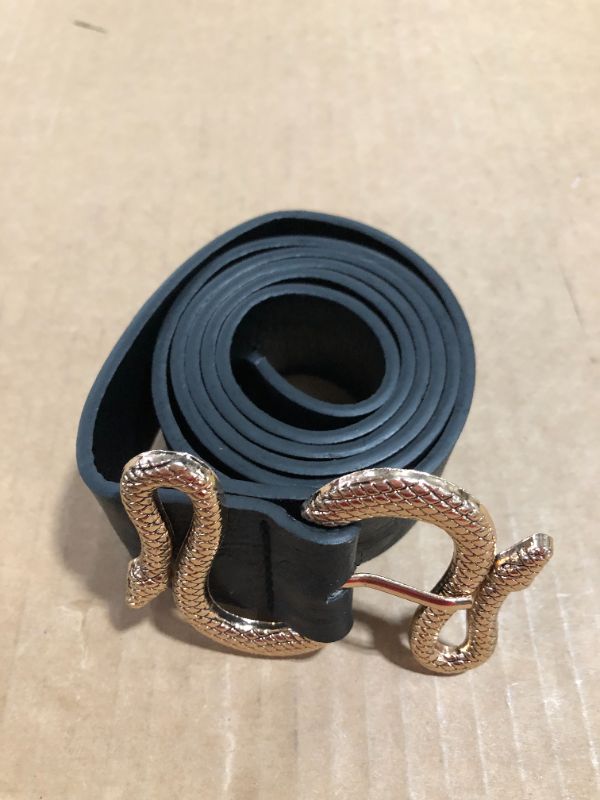 Photo 1 of 46in Black Belt with Snake Belt Buckle