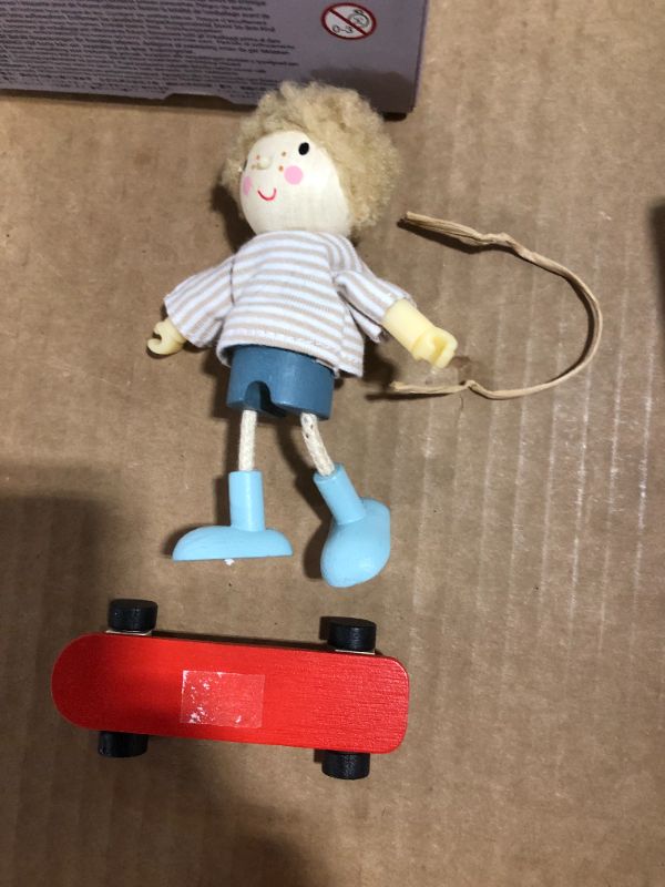 Photo 4 of Tender Leaf Edward Goodwood Wooden Doll with Skateboard and Door Knob Covers