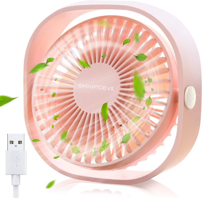 Photo 1 of Small Personal USB Desk Fan Pink