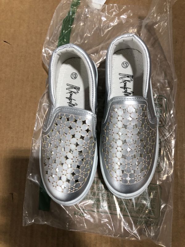 Photo 1 of Girls Silver Floral Shoes Size 13