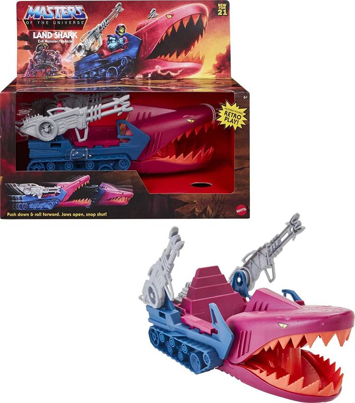 Photo 1 of Masters of the Universe Origins Land Shark Vehicle, Skeletor's Iconic Transportation for MOTU Storytelling Play and Display, Gift for Kids Age 6 Years and Older
