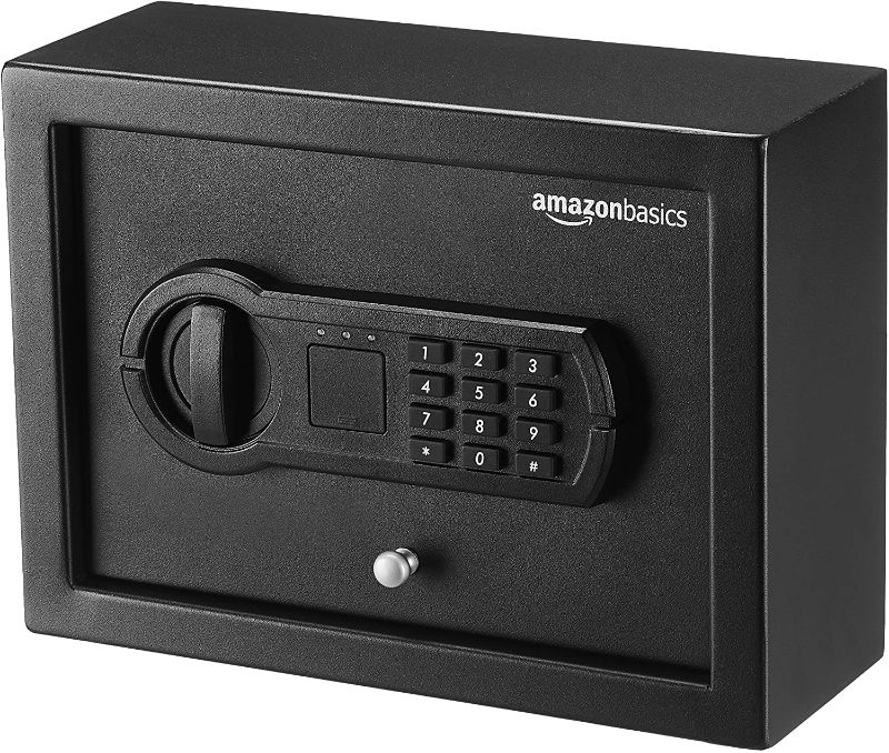 Photo 1 of Amazon Basics Small, Slim Desk Drawer Security Safe with Programmable Electronic Keypad - 11.8 x 8.6 x 4.4 inches
