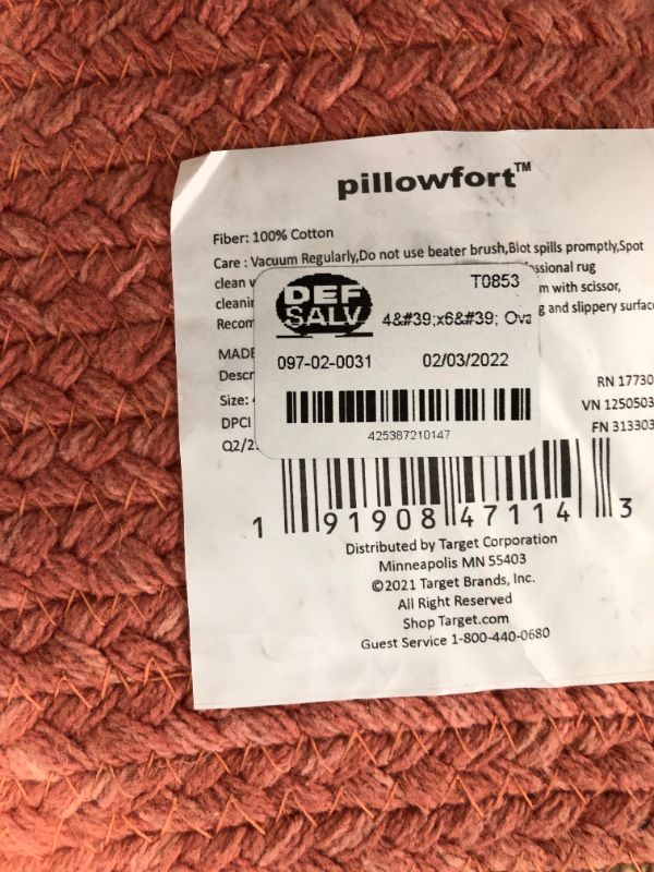 Photo 2 of 4'x6' Oval Braided Border Rug - Pillowfort™