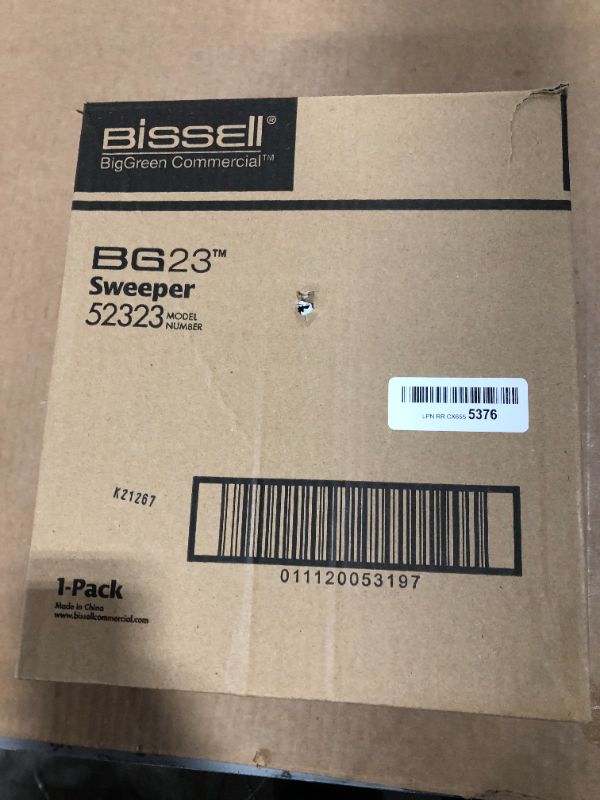 Photo 2 of BISSELL BigGreen Commercial BG23 Sweeper with 2 Nylon Brush Rolls, 7-1/2" Cleaning Path, Green