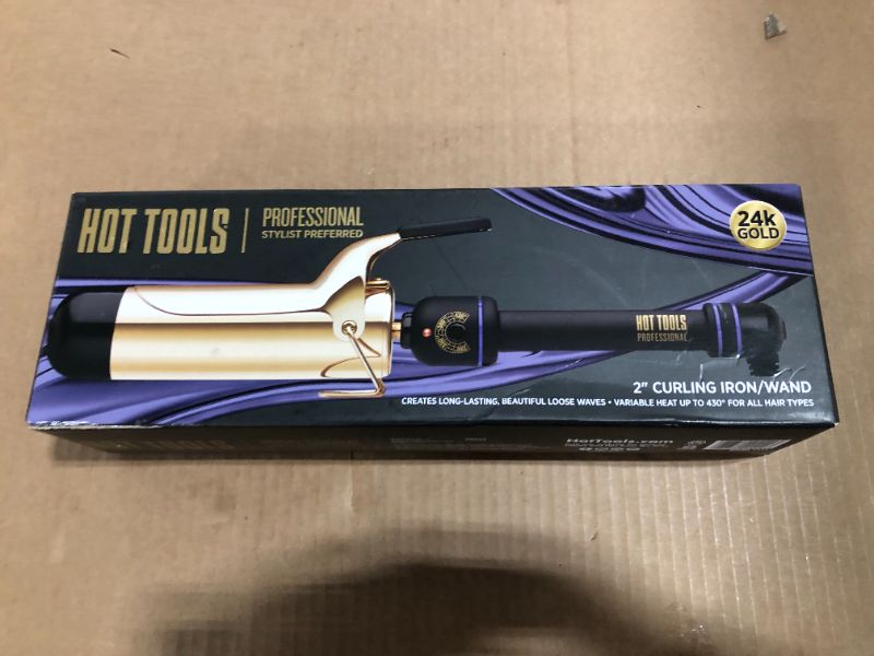 Photo 2 of Hot Tools Professional High-Heat Spring Curling Iron 24k Gold 2 Inches