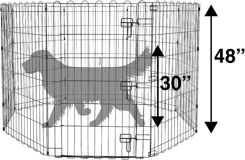 Photo 2 of Amazon Basics Foldable Metal Dog and Pet Exercise Playpen [Large 48"H]