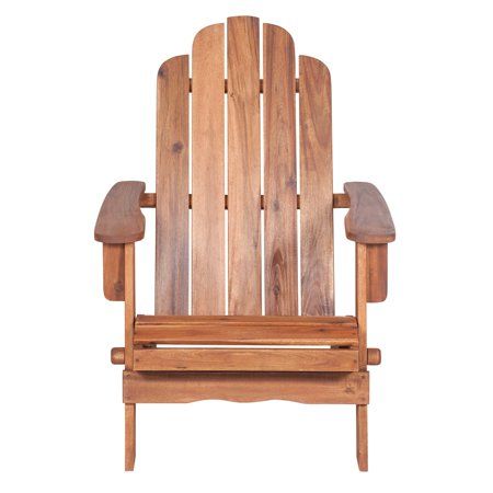 Photo 1 of Walker Edison Acacia Adirondack Chair Set of 1, Brown
