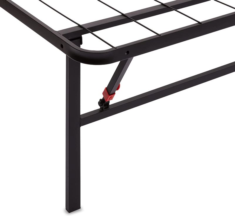 Photo 2 of [Queen] Amazon Basics Foldable, 14" Metal Platform Bed Frame with Tool-Free Assembly, No Box Spring Needed