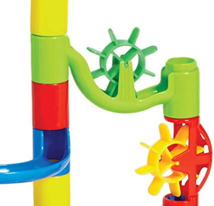Photo 2 of 100 Piece Marble Run Toy Set - 80 Colorful Pieces + 20 Marbles to Build Your Own Maze Race Track
