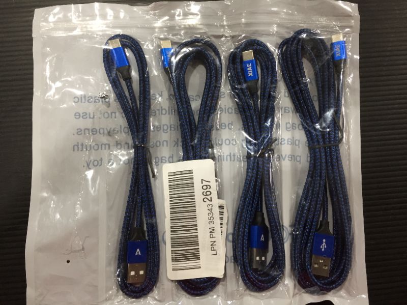 Photo 3 of USB Type C Cable 5Pack (3/3/6/6/10FT) Nylon Braided USB C Cable Fast Charger