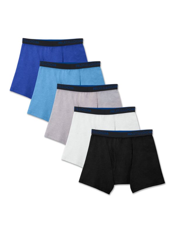 Photo 1 of [Size M 10/12] Fruit of the Loom Boys Underwear 5 Pack Breathable Cotton Boxer Briefs