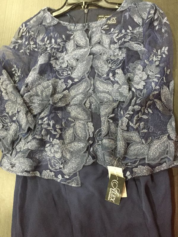 Photo 3 of [Size 4Petite] Alex Evenings Women's Two Piece Tea Length Mock Lace Jacket Dress (Petite and Regular Sizes)