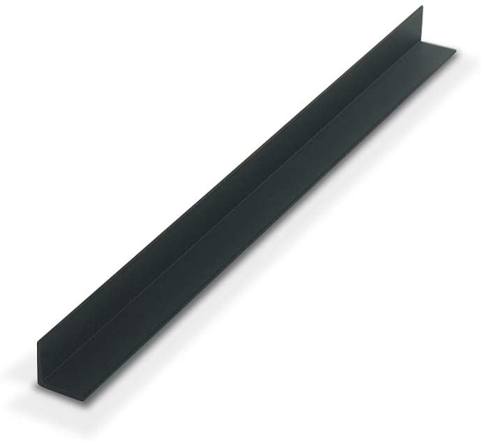 Photo 1 of (Pack of 4) Outwater Plastics 1933-Bk Black 1/2 Inch X 1/2 Inch X 3/64 (.047) Inch Thick Styrene Plastic Even Leg Angle Moulding 36 Inch Lengths