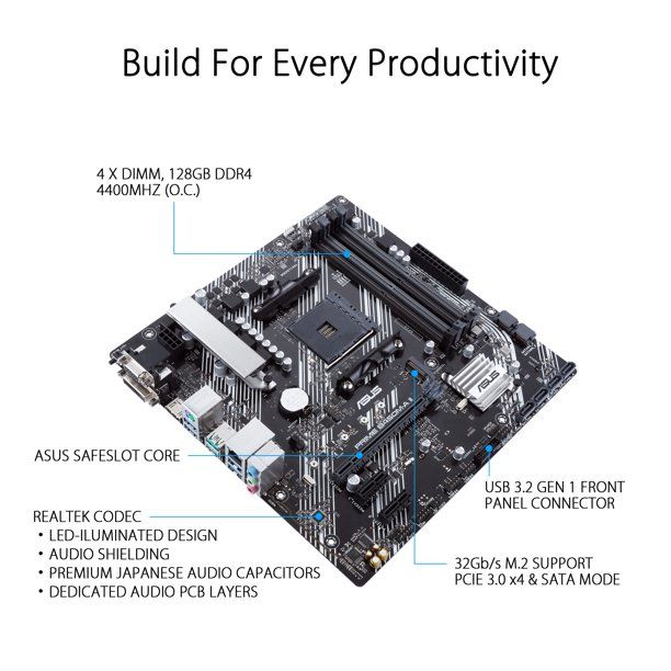 Photo 2 of ASUS Prime B450M-a II Desktop Motherboard
