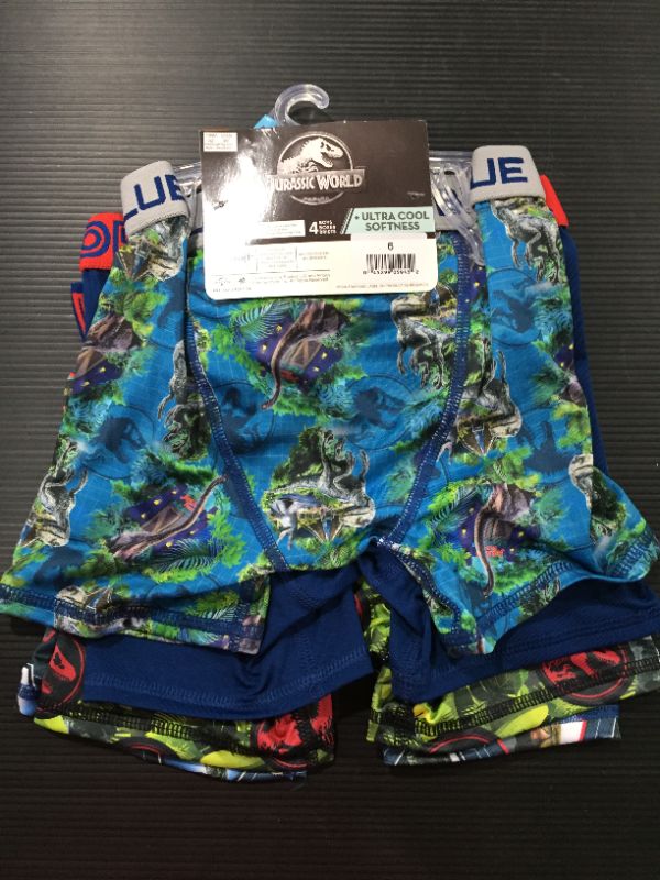 Photo 2 of [Size 6] Jurassic World Boys Underwear, 4 Pack Athletic Boxer Briefs
