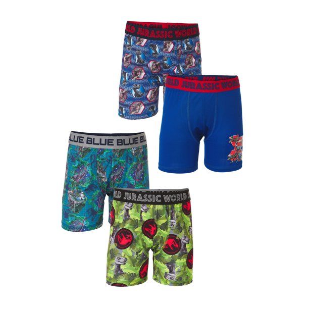 Photo 1 of [Size 6] Jurassic World Boys Underwear, 4 Pack Athletic Boxer Briefs