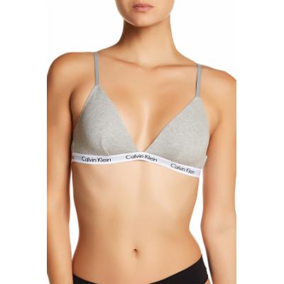 Photo 1 of [Size S] Calvin Klein Women's Modern Cotton Lightly Lined Triangle Wireless Bralette- Grey Heather