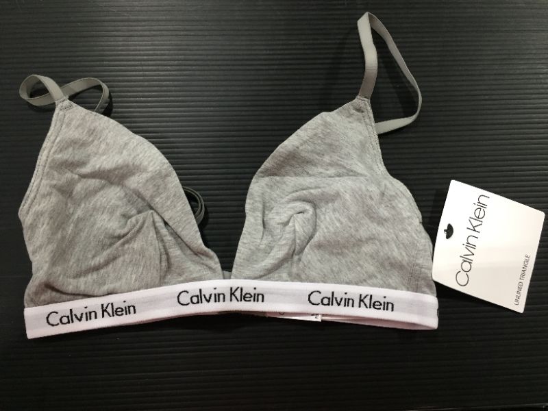 Photo 3 of [Size S] Calvin Klein Women's Modern Cotton Lightly Lined Triangle Wireless Bralette- Grey Heather