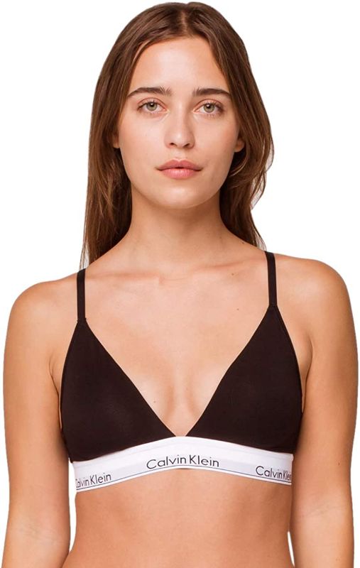 Photo 2 of [Size S] Calvin Klein Women's Modern Cotton Lightly Lined Triangle Wireless Bralette- Black