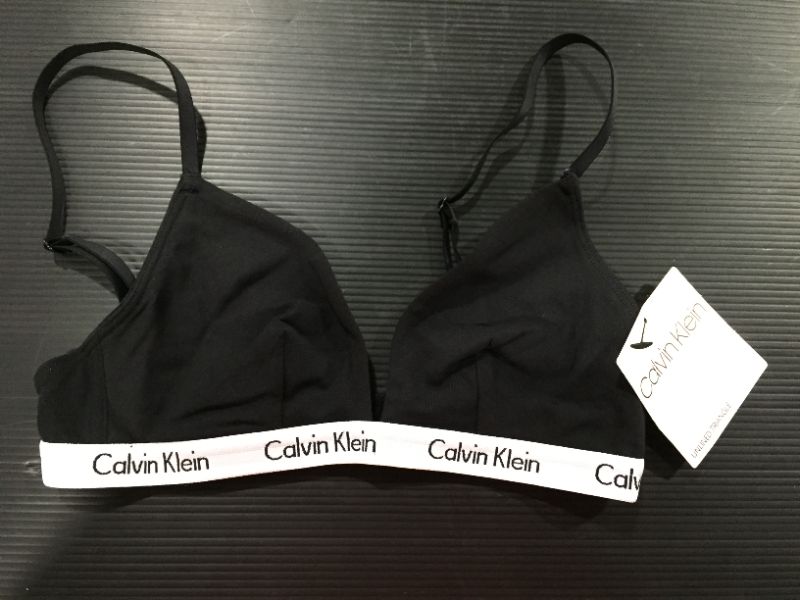 Photo 3 of [Size S] Calvin Klein Women's Modern Cotton Lightly Lined Triangle Wireless Bralette- Black