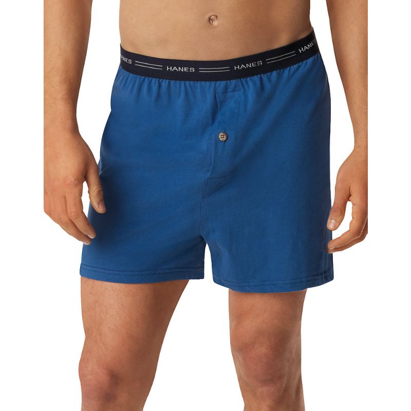 Photo 1 of [Size M] Hanes Men S Fresh IQ Comfort Flex Waistband Knit Boxer 5-Pack