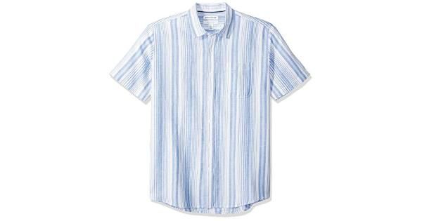 Photo 1 of [Size S] Amazon Essentials Men's Regular-Fit Short-Sleeve Linen Cotton Shirt