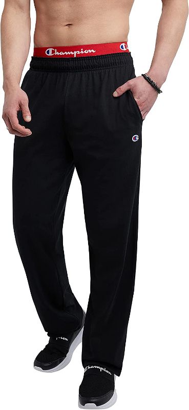 Photo 1 of [Size XL] Champion Men's Everyday Cotton Open Bottom Pant- Black