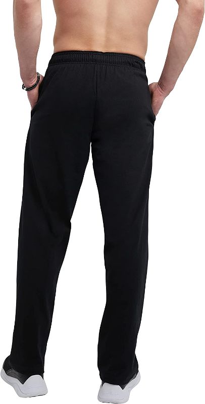 Photo 2 of [Size XL] Champion Men's Everyday Cotton Open Bottom Pant- Black