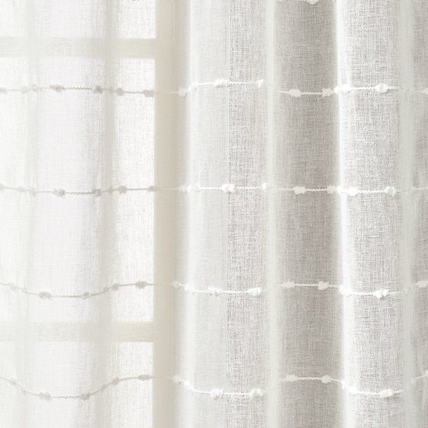 Photo 3 of [2 Panels] Lush Decor Textured Grommet Sheer Curtain Set 38.00 X 0.01 2 Panels
