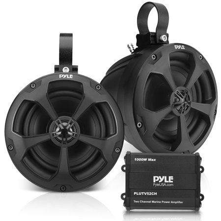 Photo 1 of Pyle 5.25'' Waterproof Marine Speakers + 2 Ch. Rated Amplifier - ATV, UTV, 4x4, Jeep, Wired RCA, for Boat Stereo Speaker & Other Watercraft