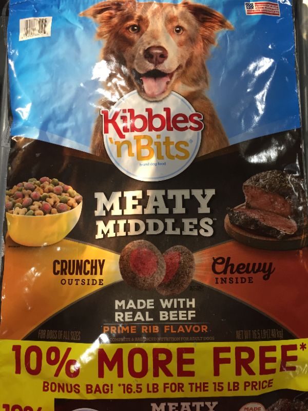 Photo 2 of [EXP 4-9-22] Kibbles 'n Bits Meaty Middles Prime Rib Flavor, Dry Dog Food, 16.5 lb.
