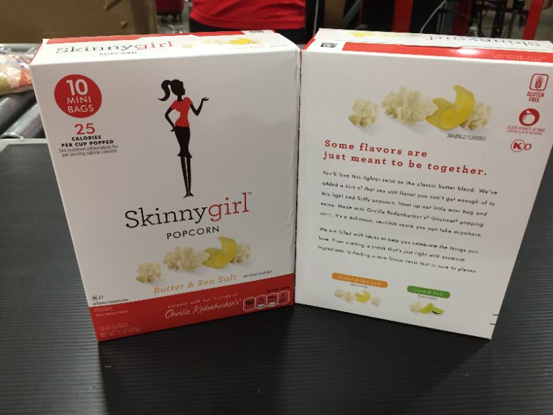 Photo 2 of [2 Pack] Skinnygirl Butter & Sea Salt Microwave Popcorn, 42.5 g, 10 count [EXP 2-15-22]
