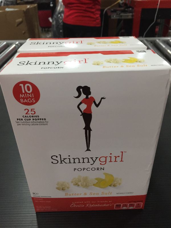 Photo 3 of [2 Pack] Skinnygirl Butter & Sea Salt Microwave Popcorn, 42.5 g, 10 count [EXP 2-15-22]