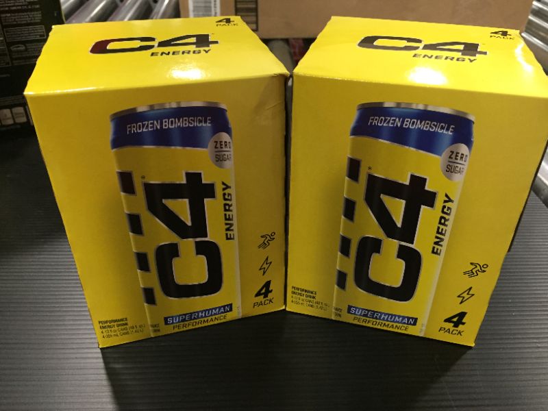 Photo 1 of [Pack of 8] C4 Energy Drink 12oz - Frozen Bombsicle - Sugar Free Pre Workout Performance Drink with No Artificial Colors or Dyes [EXP 3-22]