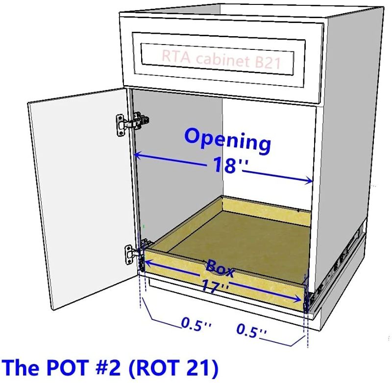 Photo 2 of 17'' Width Pull Out Sliding Drawer (Fits RTA Face Frame B21) POT#2 (18''W x 21''D)