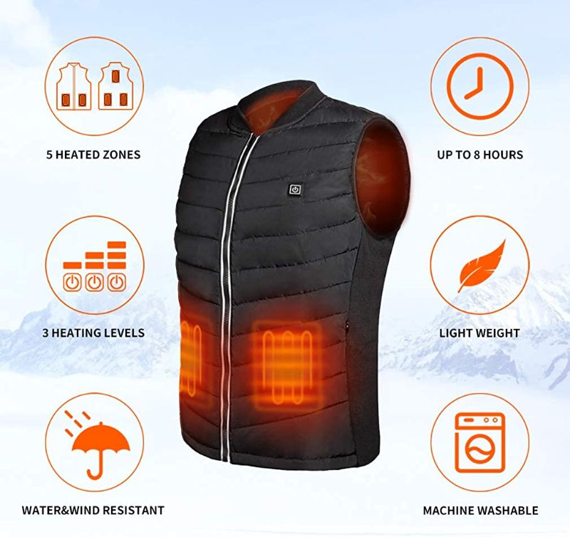 Photo 1 of [Size L] Srivb Heated Vest, USB Charging Lightweight Heating Vest for Men Women Body Warmer [Power Bank NOT Included]